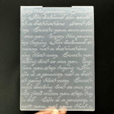 Imagem de Modelo de pasta em relevo de plástico 3D, textura de carta de amor escrita, 12 x 17 cm para fazer cartões, faça você mesmo, scrapbook, papel, artesanato, artesanato, scrapbook, artes, decoração