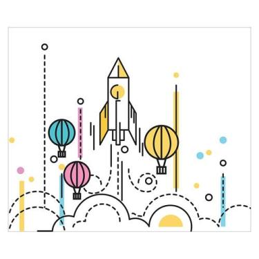 Imagem de Papel de Parede Adesivo Infantil Foguete Quarto Criança - 683pcm - All