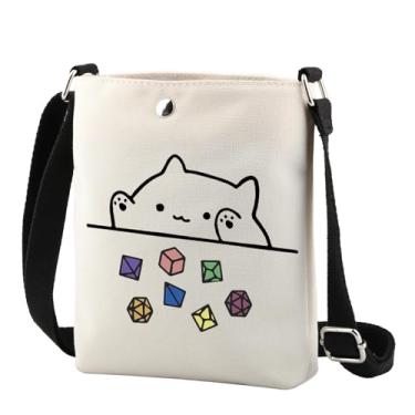 Imagem de TSOTMO Gato jogando dados presente Dungeon Master Bag Gamer Dice bolsa transversal presente para homens e mulheres, Wt-dragons Cr2, Tendência