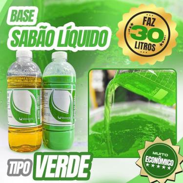 Imagem de Base kit sabão líquido Verzzon verde faz 30 litros lava-roupas FÁCIL D