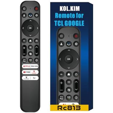 Imagem de Controle remoto universal compatível com TCL Google Smart TV substituição para TCL QM8 QM7 S5 S4 S3 Q7 Q6 Q5 4K UHD HDR LED QLED QLED substituição de controle remoto RC813 sem voz sem necessidade de