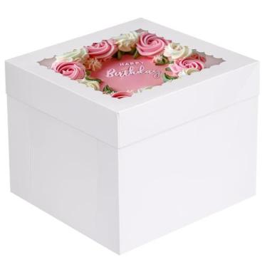 Imagem de Caixas de bolo Moretoes 12 peças de 25 x 25 x 20 cm de altura com jane