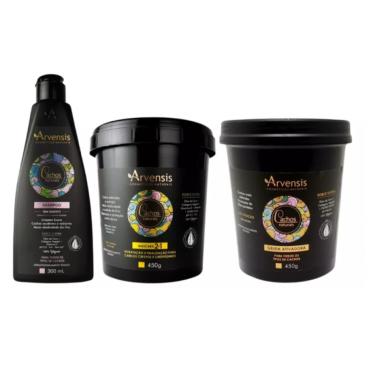 Imagem de Kit Arvensis Cachos Shampoo Máscara 2x1 Geleia Alta Fixação