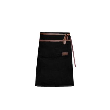 Imagem de Avental de Cintura Preto Couro Marrom Bar Restaurante Cafe