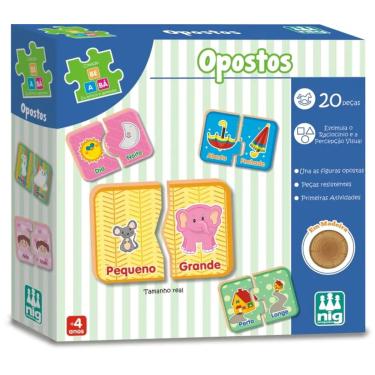 Imagem de Jogo Pedagágico Encaixe Opostos 20 Peças  Em Madeira - Nig 0417