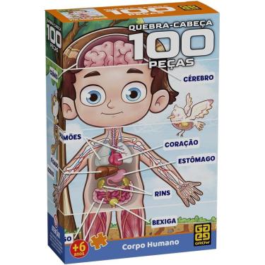 Imagem de Quebra Cabeça Puzzle 100 Peças Corpo Humano - Grow 4919