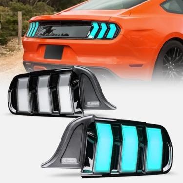 Imagem de Archaic Conjunto de luz traseira compatível com Ford Mustang Coupe 2015-2023, conversível, Shelby GT350, GT500, lâmpada traseira de sequência de inicialização para 6º Mustang, design S550