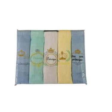 Imagem de Kit Fralda de Pano Bordada Menino e Menina Tecidos Duplo,com 5 Unidade