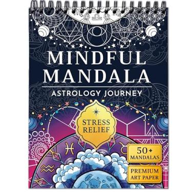 Imagem de RYVE Livro de colorir mandala para adultos – 50 designs exclusivos, encadernado em espiral, alívio do estresse e terapia de arte de mindfulness para relaxamento | Papel sem sangramento | Páginas