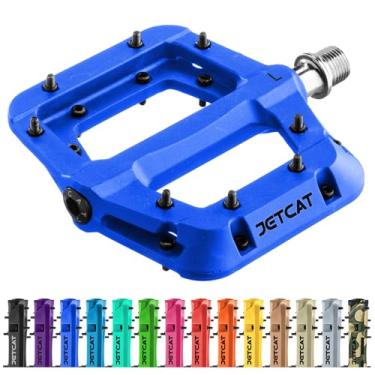 Imagem de JETCAT Pedais de bicicleta de montanha planos - pedais de MTB, pedais de bicicleta para BMX/MTN/estrada/cascalho/bicicleta, pedais BMX, pedais de plataforma, reposição de bicicleta para adultos e