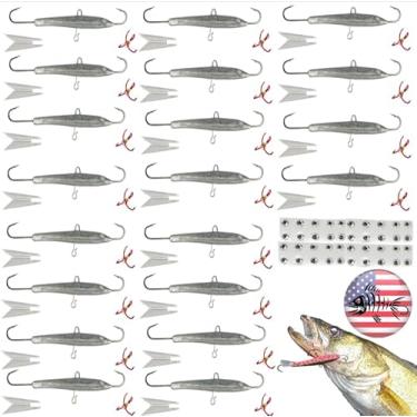 Imagem de Kits de iscas de pesca sem pintura – Jigging Rap Minnow Ice Bait Bass Crappie Crystal Truut Walleye Pike Água salgada DIY Tackle Bodies Ganchos Incluídos Casting Freshwater (20, Caudas Transparentes