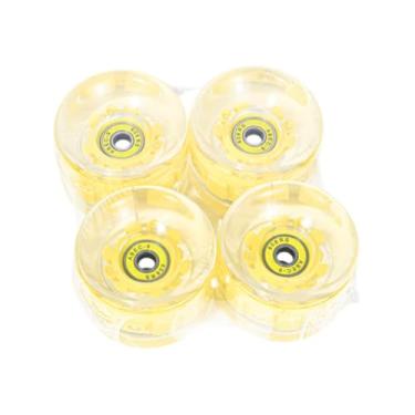 Imagem de Vaveren Rolos de skate 4x Rolos de skate usam luminosos resistentes com ABEC-9 608Rs Rolamentos transparentes Pu liso com substituição de luz, Amarelo