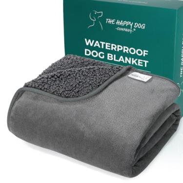 Imagem de Cobertores para cães 100% à prova d'água para cães grandes – lã macia, manta lavável para proteção de sofá, carro, cama e móveis, cobertor reversível macio e fofo, 101 x 119 cm, cinza escuro/cinza