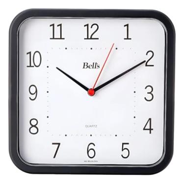 Imagem de Relógio de Parede Quadrado 21,5x21,5cm Branco com Estrutura Preta – Design Moderno e Silencioso para Sala, Cozinha e Quarto