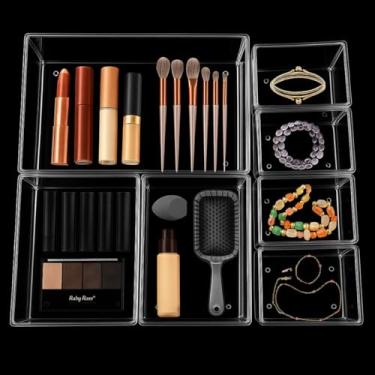 Imagem de 【Cozena】- Kit 5 Organizadores De Acrílico Cristal Modular【4】Pequeno 【1】 Grande