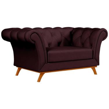 Imagem de Sofá 150cm 2 Lugares Base Madeira Império C-292 Veludo Vinho - Domi