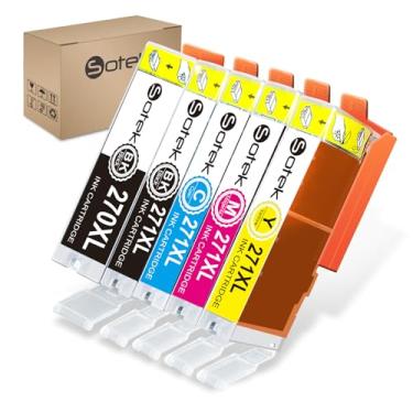 Imagem de Sotek Cartuchos de tinta 270XL 271XL 270 271 XL C A K E 5 cores, funciona com Pixma MG5720 MG5721 MG5722 MG6820 MG6821 MG6822 MG7720 TS5020 TS6020 TS8020 TS90 TS90 0 impressoras (Pacote com 5)