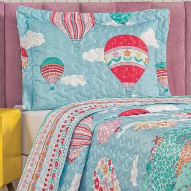 Imagem de Colcha Solteiro Bouti Kids Dupla Face Estampado 2 Peças Balão