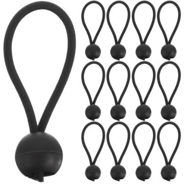 Imagem de ibasenice 20 peças de bolas elásticas de acampamento resistentes cordas de cabeça de bola de plástico para tendas, lonas, toldos
