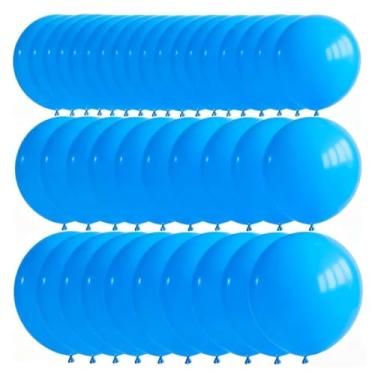 Imagem de Kit de balões de látex azul gigante de 50 peças - tamanhos variados (45,7 cm, 61 cm, 91,4 cm) ideal para Natal, Hanukkah, chás de bebê para meninos, festas e eventos na piscina/praia