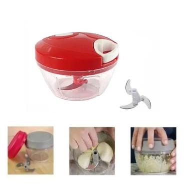 Imagem de Mini Processador De Alimentos Manual Triturador Alho Grãos