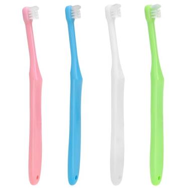 Imagem de Ceonam Pacote com 4 escovas de dentes com tufo, escova de dentes ortodôntica de cabeça pequena para dentes do siso, escova interdental compacta de acabamento macio