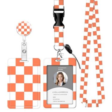 Imagem de Cordão retrátil para crachá de identificação com clipe e chaveiro, ajustável, bonito carretel de separação, durável e perfeito para mulheres enfermeiras, professoras, trabalhadoras de escritório