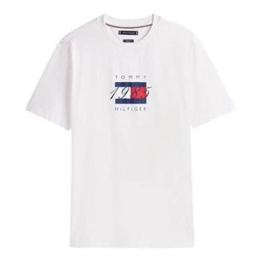 Imagem de Camiseta Tommy Hilfiger Linear Flag Graphic Tee Branco-Masculino