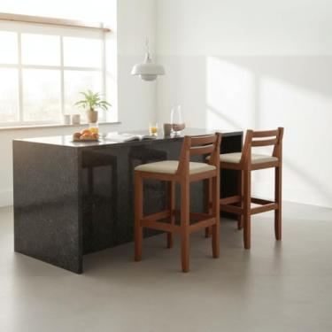 Imagem de Banqueta Ibiza Kit 2 Un Ilha Rustica Madeira Bistro Media