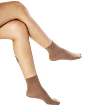 Imagem de Meia Soquete Opaca fio 40 Loba Feminina , Pó de arroz, Único