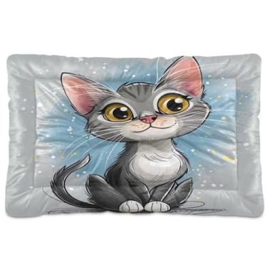 Imagem de Wassud Cama de cachorro cinza para gatos grandes para cães ao ar livre tapete lavável para animais de estimação cama de gato para dormir viagens 91 x 61 cm