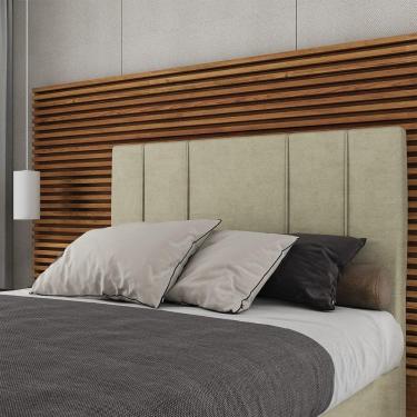 Imagem de Cabeceira Estofada Casal King Size 195 Cm Venus Veludo Skybox Bege