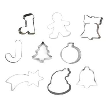 Imagem de Cortador Natal 9 Peças Para Massas E Biscoitos Aço Inox R2