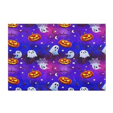 Imagem de Burbuja Tapete de banheiro com elementos de Halloween, tapete absorvente extra macio com suporte antiderrapante para banheiro, banheira, chuveiro, 41 x 61 cm