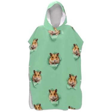 Imagem de Joisal Lindo poncho de surfe verde menta para adultos trocador de roupa de banho de praia com capuz ponchos de praia leves para homens