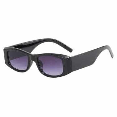 Imagem de HPIRME Óculos Femininos Estilo Punk Vintage com Armação Pequena, Proteção UV400 para Esportes ao Ar Livre e Atividades ao Ar Livre (Preto com Degradê Cinza)