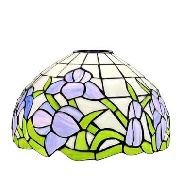 Imagem de Cúpula de abajur de vitral de 12x7 polegadas, estilo Tiffany, para substituição. Ideal para luminárias de chão arqueadas, luminárias de pé, luminárias de mesa e luminárias pendentes. Estampa