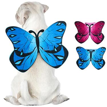 Imagem de Asas de borboleta para cães, fantasias de Halloween para cães, gatos, asas de borboleta, fantasia de cachorro para Halloween, Natal, asas de borboleta para gatos, asas de cachorro para cães pequenos,