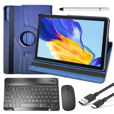 Imagem de Kit 4 em 1 para Xiao mi Red mi Pad SE, Capa Giratória Preta com Teclado Bluetooth, Mouse, Película Protetora,11 Polegadas Azul LP-081-2