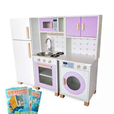 Imagem de Kit Mini Cozinha Infantil com Geladeira e Máquina de Lavar - Eita Casa