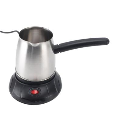Imagem de Asixxsix Cafeteira Turca Elétrica, Cafeteira de Aço Inoxidável 500ML para Leite de chá, Com Alça Removível Anti-escaldadura e Base Antiderrapante, Chaleira de Fermentação Rápida Sem Fio