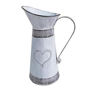 Imagem de Vasos de plantas estilo vintage vaso de ferro de metal cerca de parede vaso de flores pendurado varanda jardim pátio rústico plantador balde casa vaso de flores (cor: dourado) (amarelo)