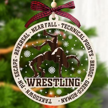Imagem de Ornamento de luta livre - Ornamento de luta livre - Ornamentos esportivos para árvore de Natal - Decorações de Natal para árvore, espelho de carro, janela - presentes para lutadores - presentes de