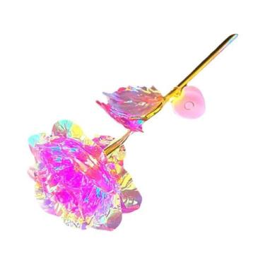 Imagem de Rosas LED Revestidas Em Folha De Ouro 24K Flores Artificiais Decoração