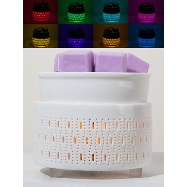 Imagem de QCYBDGLOV Aquecedor elétrico de cerâmica para derretimento de cera e derretimento de óleo de cubo fofos aquecedores pequenos aromaterapia para queimador decorativo doméstico derrete vela perfumada