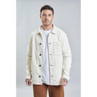 Imagem de Jaqueta Masculina Parka Off-White com Bolso Dialogo Jeans-Masculino