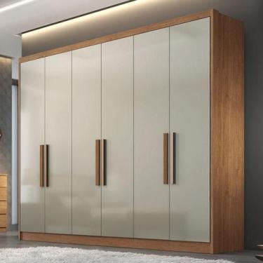 Imagem de Guarda Roupa Casal Ambiente Linea 6 Portas 4 Gavetas Cumaru 25 Fendi  