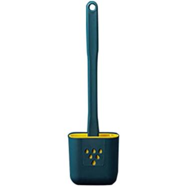 Imagem de Escova de vaso sanitário, 1 peça de escova de banheiro de silicone, suporte de cabeças de borracha, escova de limpeza, pendurar na parede, acessórios de limpeza doméstica, suporte de escova de