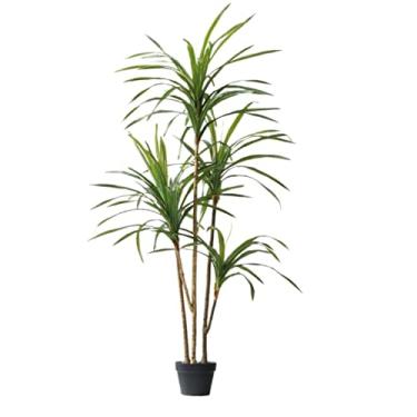 Imagem de Plantas falsas, planta artificial, árvore artificial, árvore de seda, planta falsa em vaso, árvores decorativas para casa, escritório, sala de estar, jardim, decoração interna e externa, 165 cm