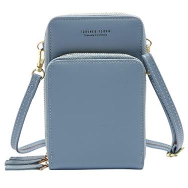 Imagem de Bolsa Crossbody Feminina com Cinto Ajustável Padrão Sólido Bolsas Zíper de Ombro Multipropósito Carteira Saco para Viagens Diárias Compras Caminhadas Ciclismo Festivais